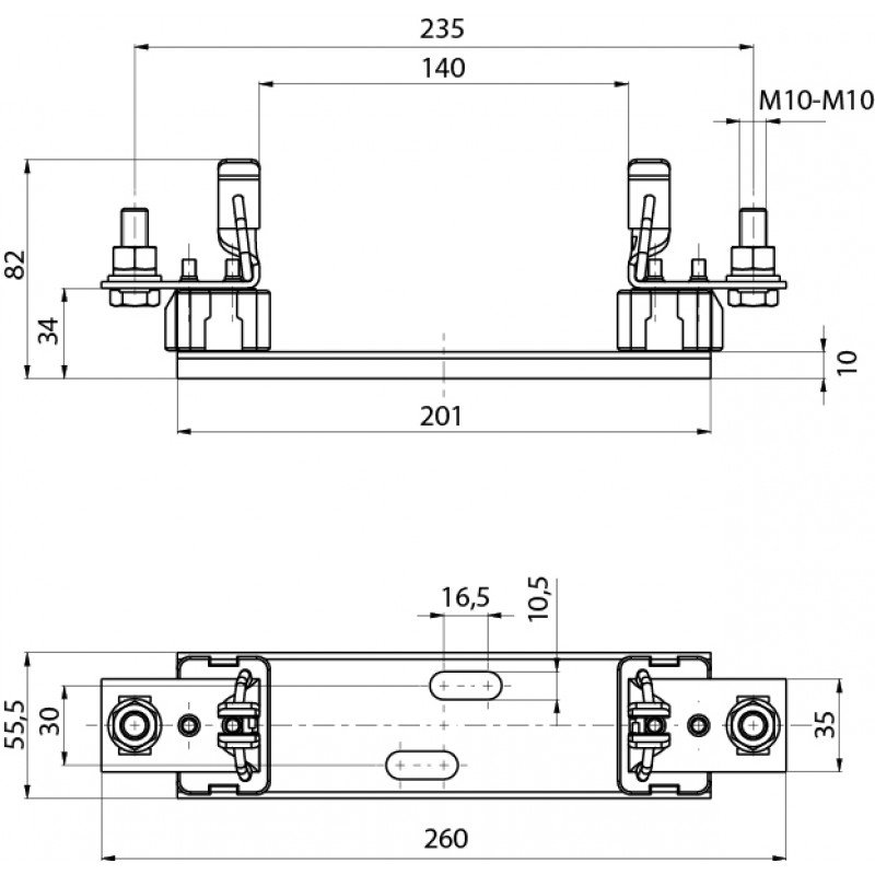 Корпус запобіжника PK 1XL M10-M10 1500V 1p 004132017