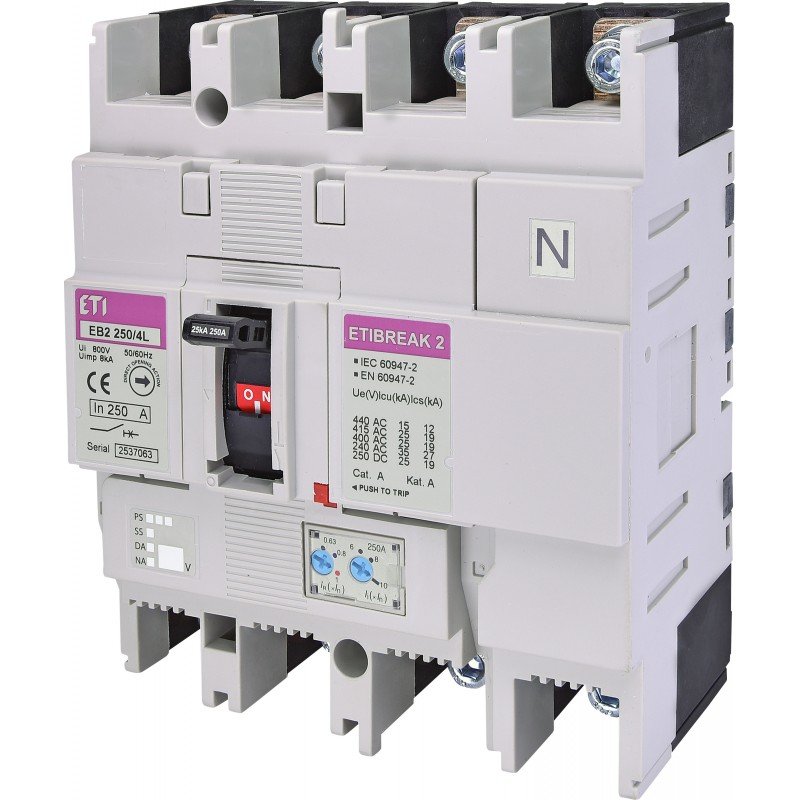 Промисл. автоматичн. вимикач EB2 250/4S 200A 4p 004671085