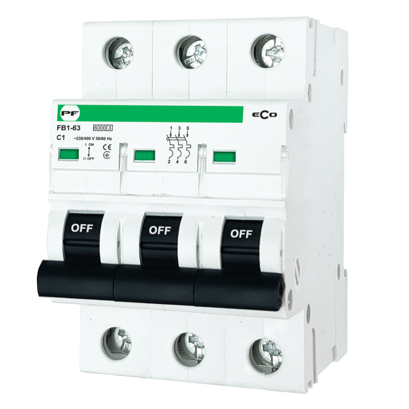 Автоматичний вимикач FB1-63 3P C 1A 6kA ECO