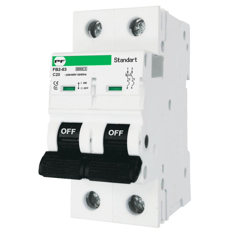 Автоматичний вимикач FB2-63 2P C 20A 6kA STANDART