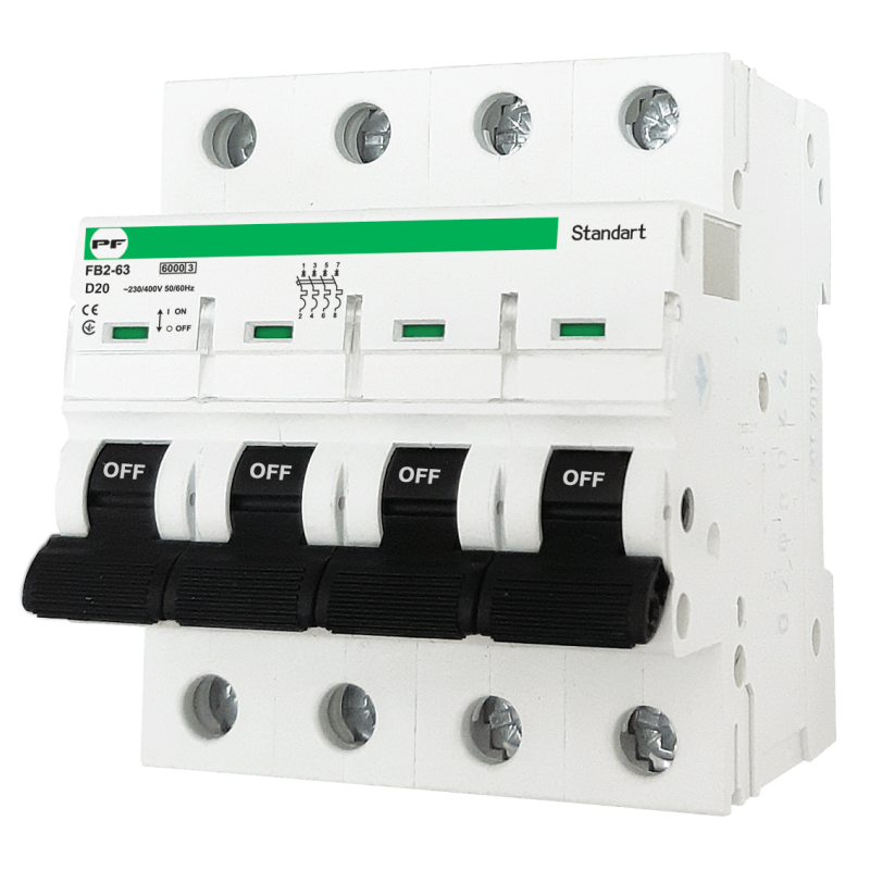 Автоматичний вимикач FB2-63 4P C 20A 6kA STANDART