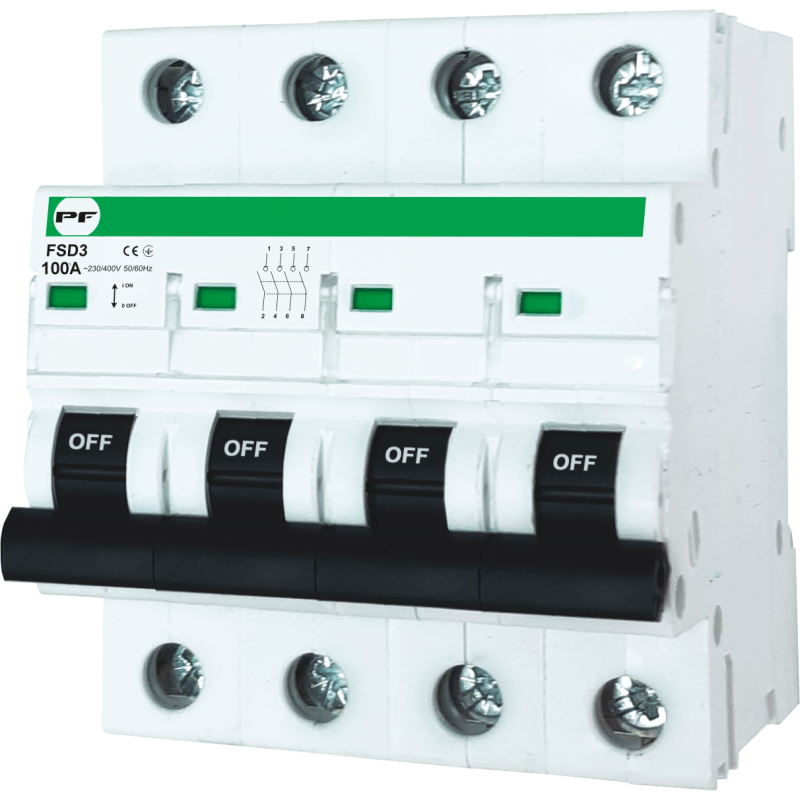 Вимикач силовий FSD3 4P 100A