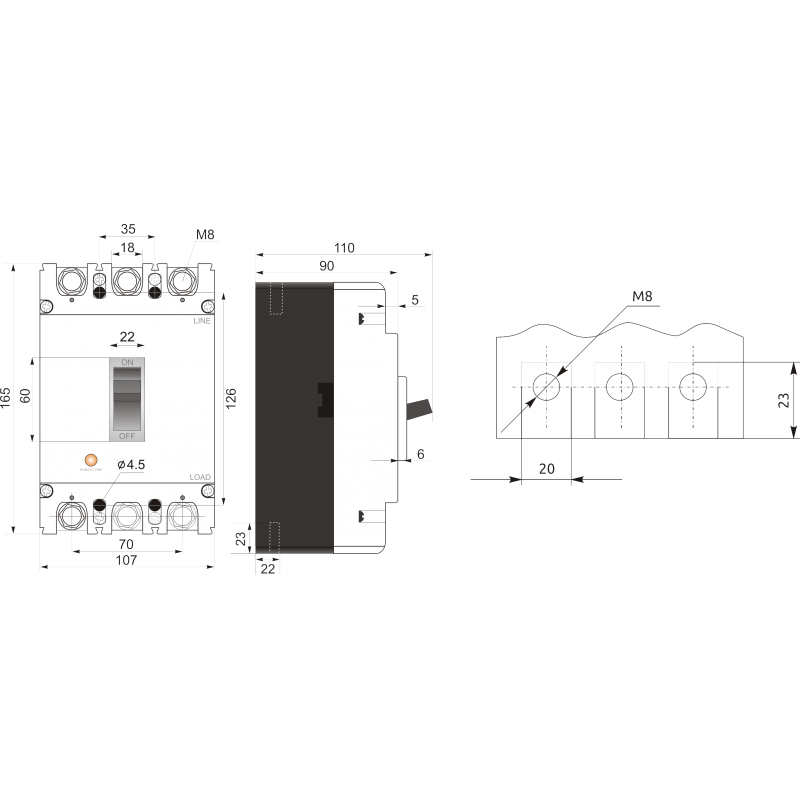 Автоматичний вимикач FMC3/3U 3P 63A 50kA (3-5In)