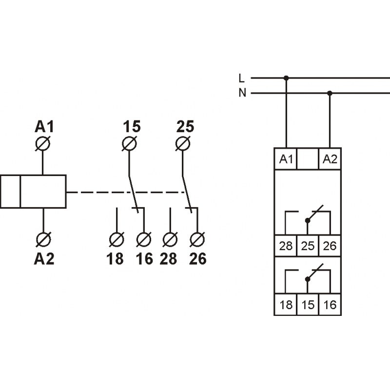 Реле часу з затримкою на включення двоканальне FRT14 43 24-240VAC/DC,50/60HZ