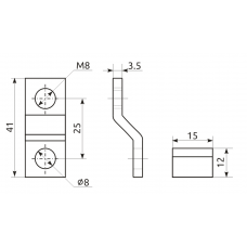 Шини перехідні 3/2 (3 шт.) пряма до FMC2