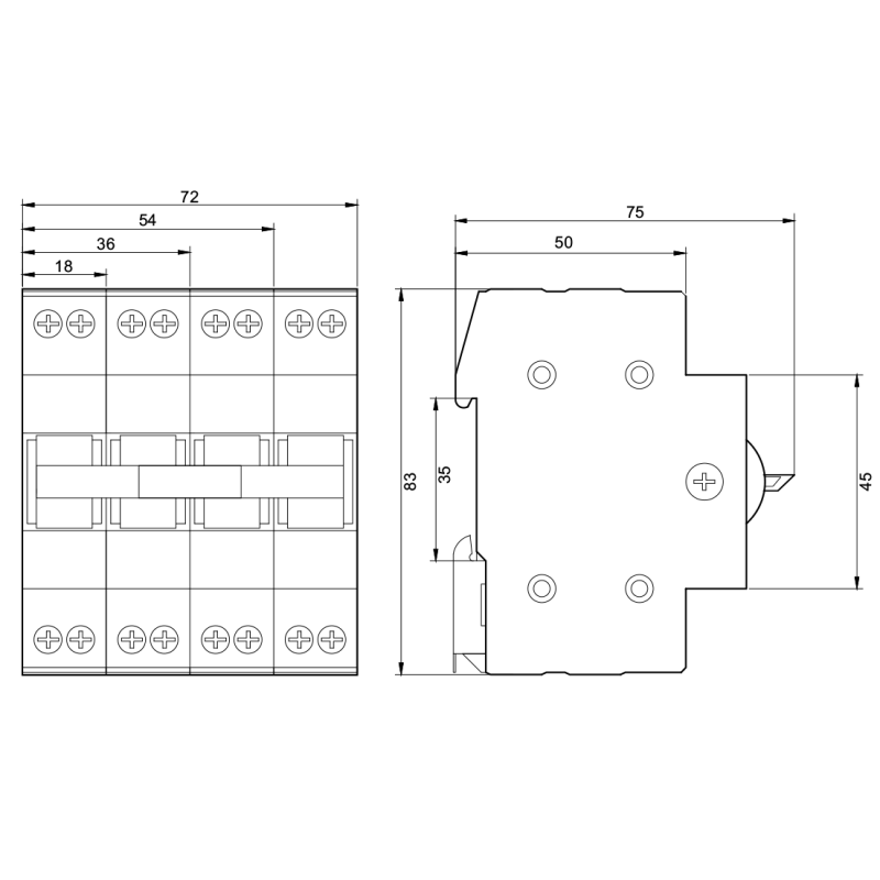 Перемикач навантаження FSD2 1P 50A 1-0-2