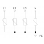 Overvoltage Limiter B+C/T2+T2/I+Ii, 4P, In=20Ka, Uc=275V