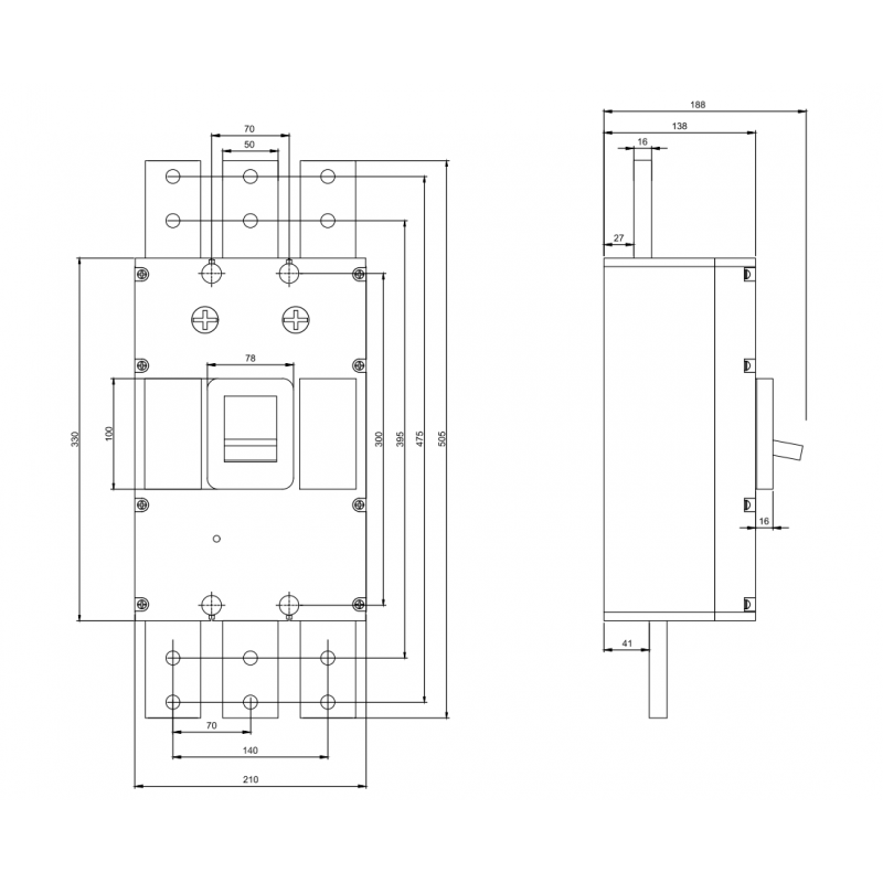 Автоматичний вимикач FMC7/3U 3P 1600A 80kA (8-12In)
