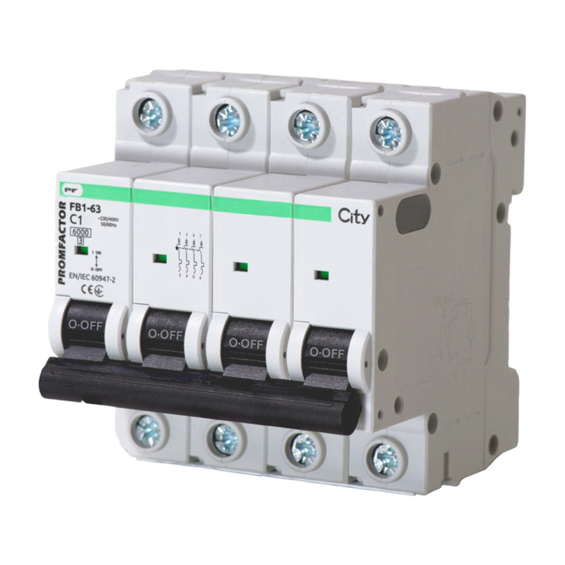 Автоматичний вимикач FB1-63 4P C 1A 6kA CITY