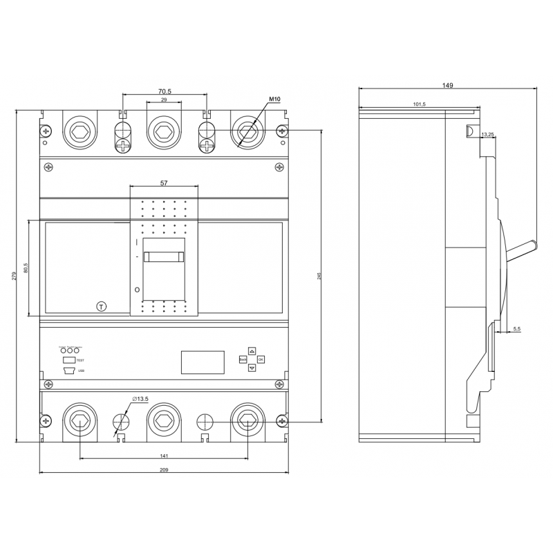 Автоматичний вимикач з електронним блоком керування FMC6Eі 3P 800A 85kA