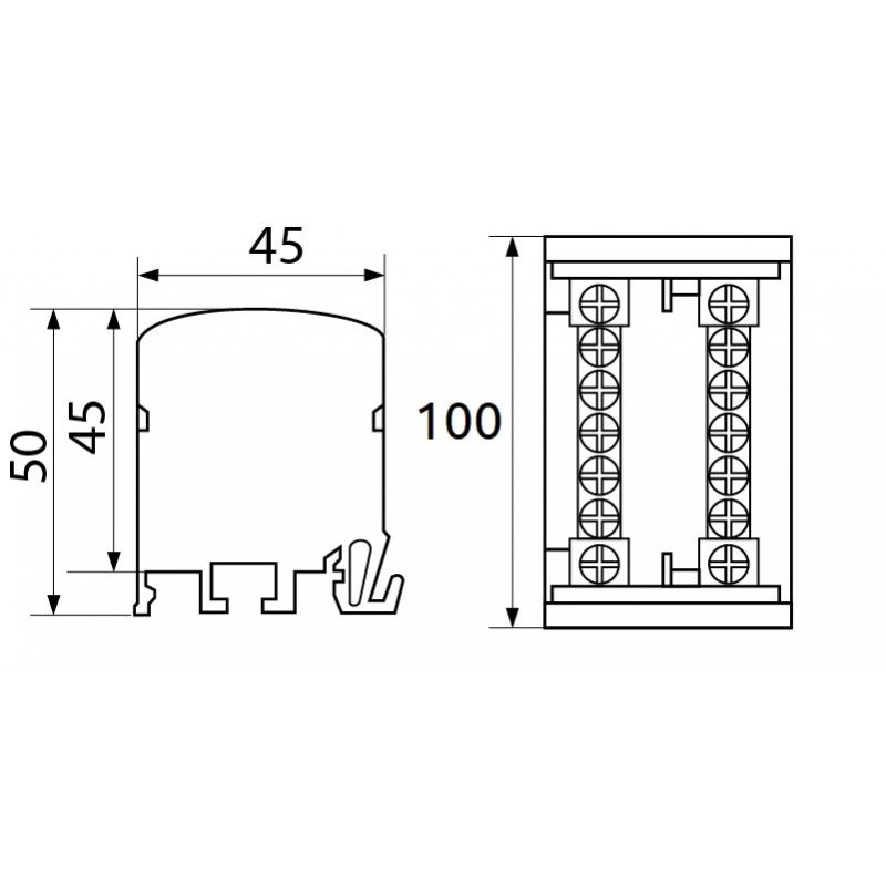 Шина нульова в корпусі BTF211 2P 125A 2x11 690V