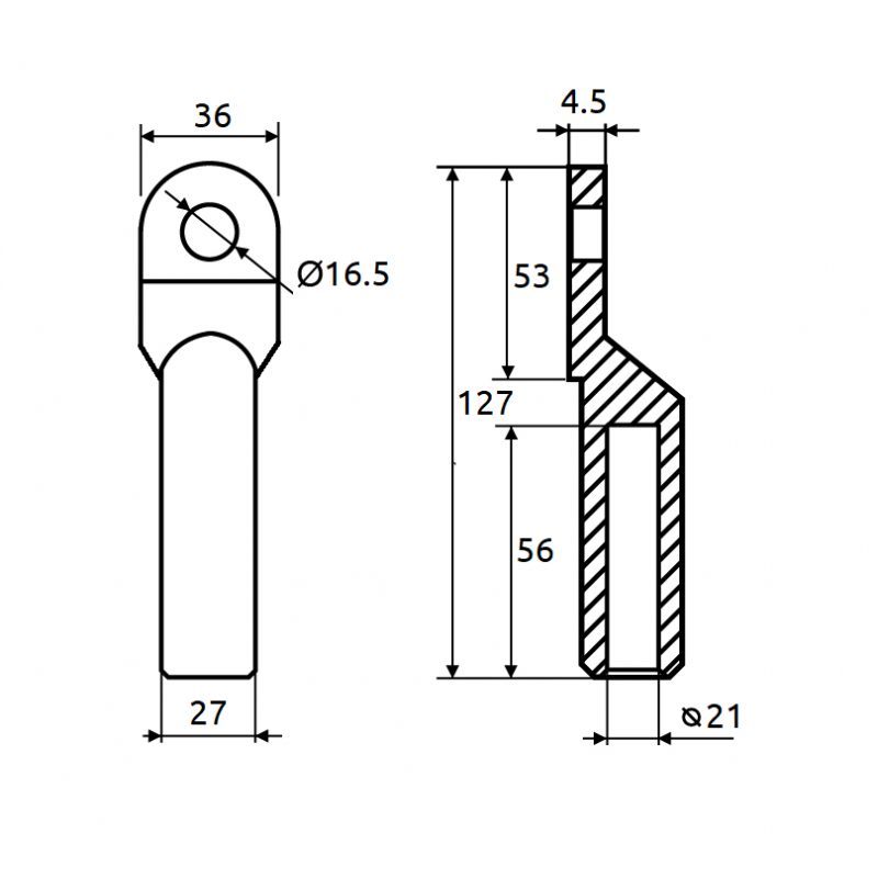 Накінечник кабельний мідно-алюмінієвий CL/CRAL-240-16