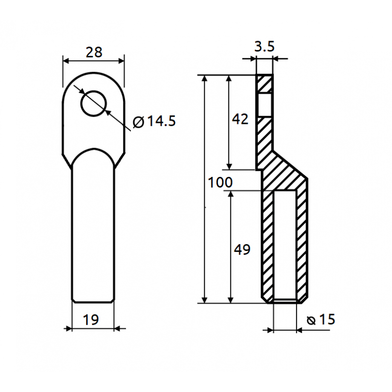 Накінечник кабельний мідний CL/CR-120-14