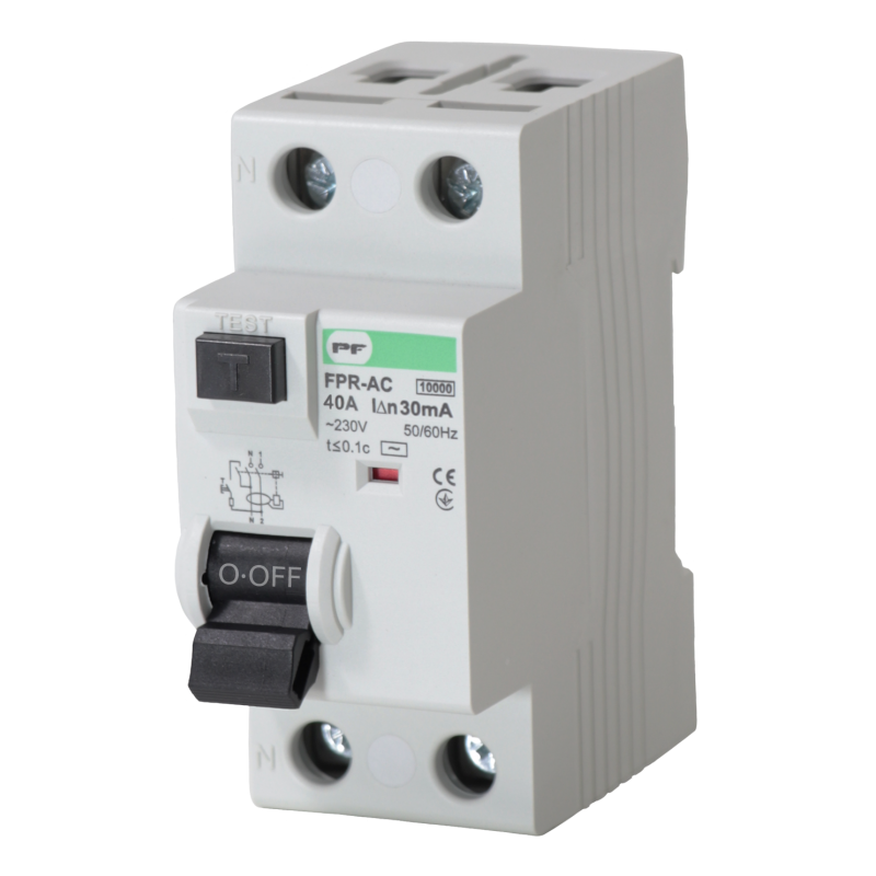 Реле захисного відключення FPR-AC 40А/0,03A 2P АС 10kA