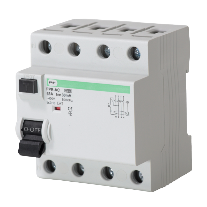 Реле захисного відключення FPR-AC 63А/0,03A 4P АС 10kA