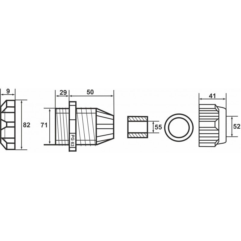 Кабельний гермоввід PG-63 IP68 Кабельний гермоввід PG-63 IP68