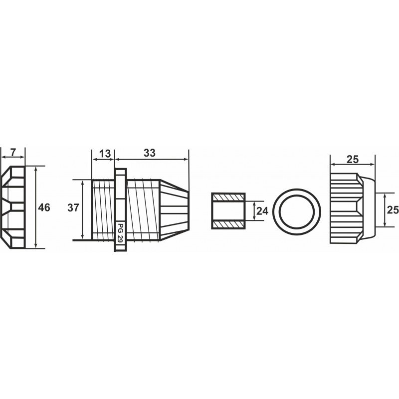 Кабельний гермоввід PG-29 IP68