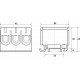 Клема FT1050G 3P,Cu:2.5-50 / Al:6-50 2.5-50мм2, жовто-зелена