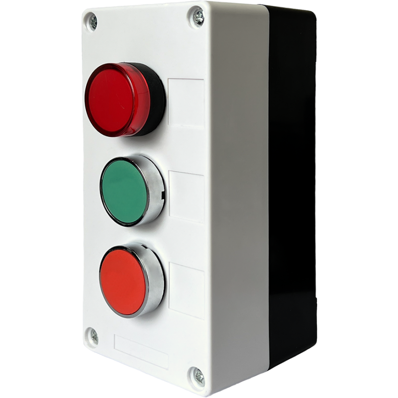 Тримісний пост керування FP4-BOX3W012 з кнопками «Зелений/Червоний» та індикатором 230V
