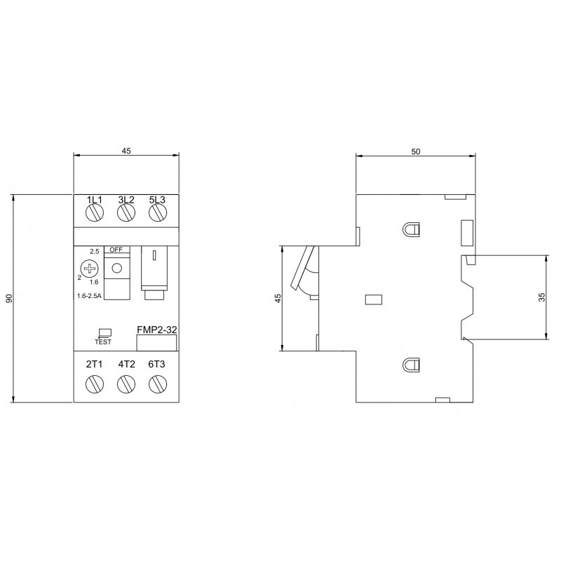 Автоматичний вимикач захисту двигуна FMP 4-6.3A
