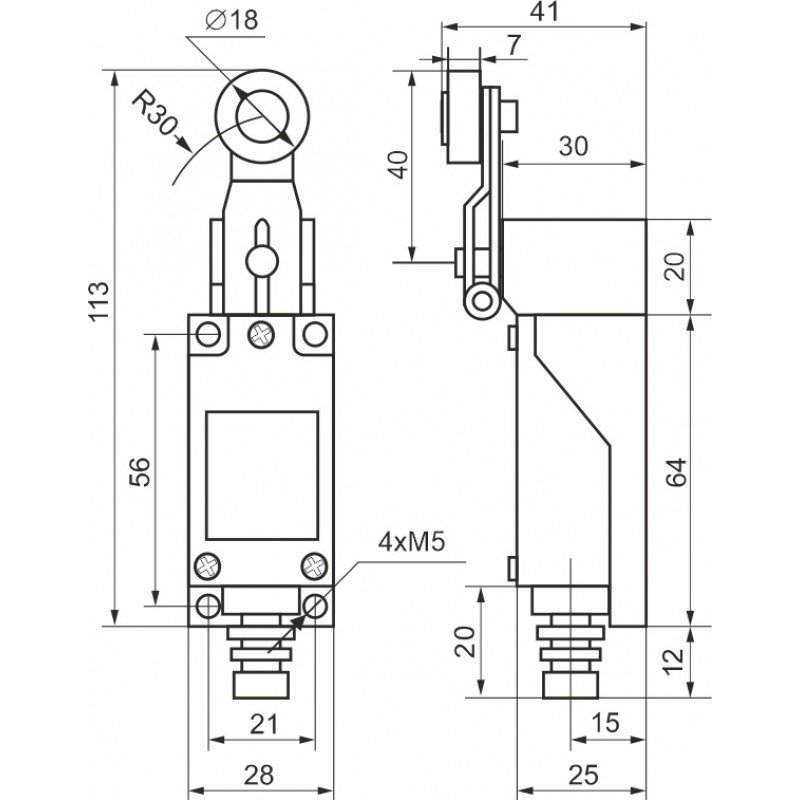 Вимикач шляховий FLS15M8104P65