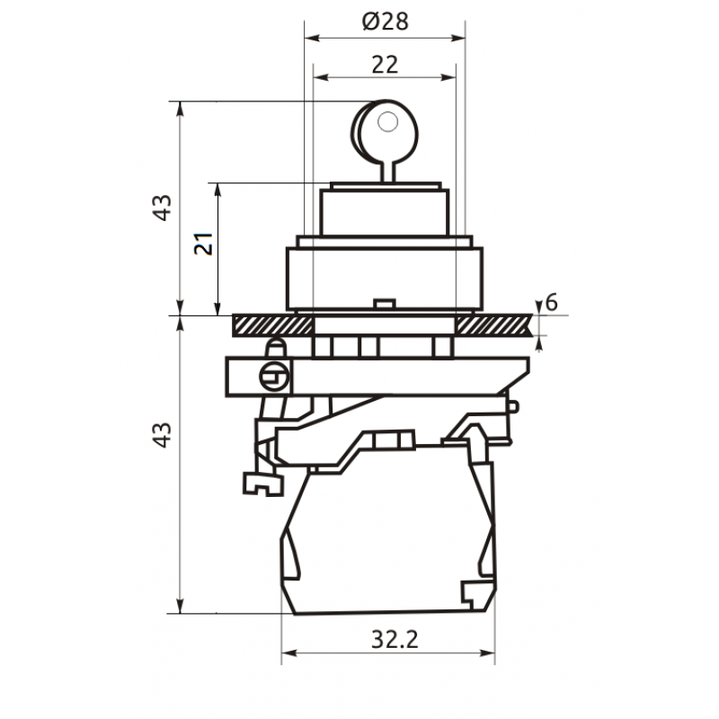 Вимикач кнопковий металевий FP4-BG61 1NO (чорний)