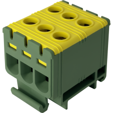 Клема FT1016G 3P,Cu:1.5-16/Al:1.5-16 мм2, жовто-зелена