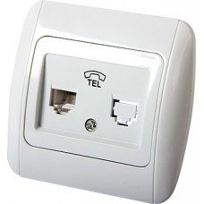 Розетка e.install.stand.814P1 телефонна одинарна з рамкою