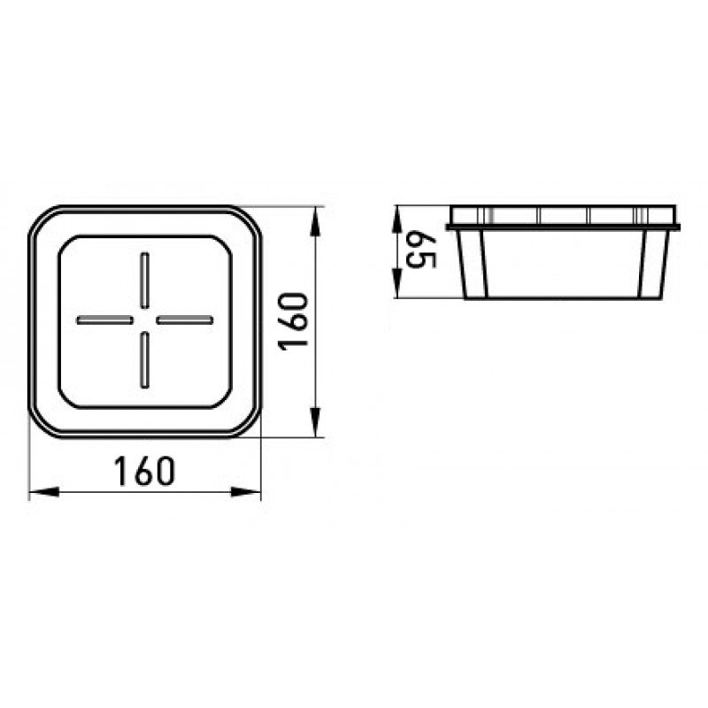 Коробка розподільча пластикова e.db.stand.160.160.65 гіпсокартон