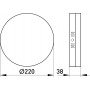 Світильник світлодіодний накладний e.LED.stand.MP.Round.S.36.4500.коло.36Вт.4500К.3240Лм