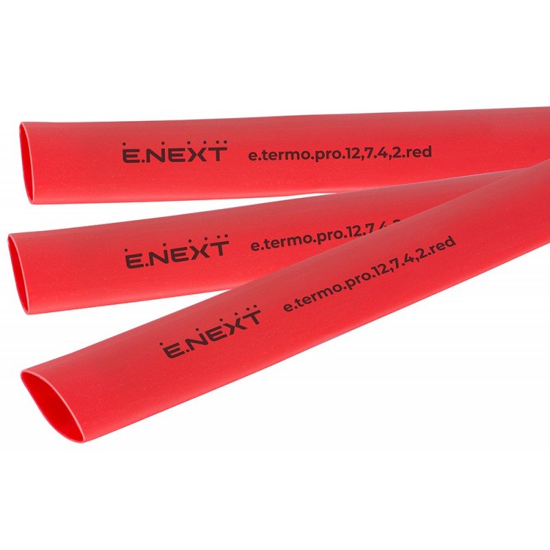 Термоусаджувальна трубка з клейовим шаром e.termo.pro.12,7.4,2.red, 12,7/4,2, 1м, червона