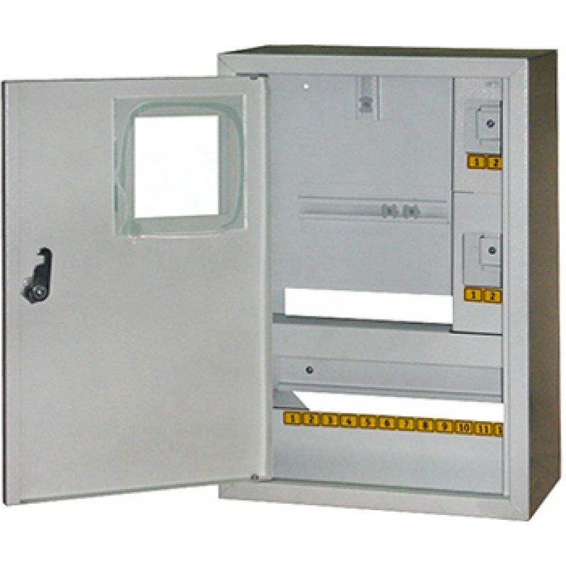 Корпус e.mbox.stand.n.f1.16.z.e металевий, під 1-ф. електронний лічильник, 16 мод., навісний, з замком