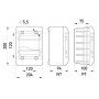 Корпус пластиковий, що вбудовується (PT) 9-модульний, однорядний, IP 30