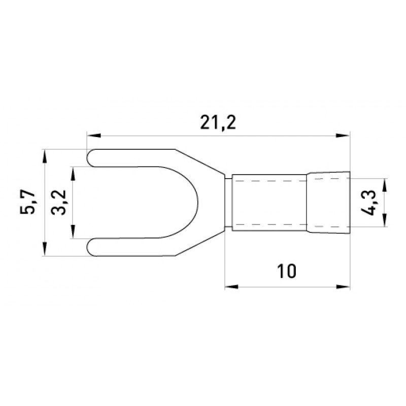 Ізольований наконечник вилковий e.terminal.stand.sv.1,25.3,2.black 0.5-1.5 кв.мм, чорний