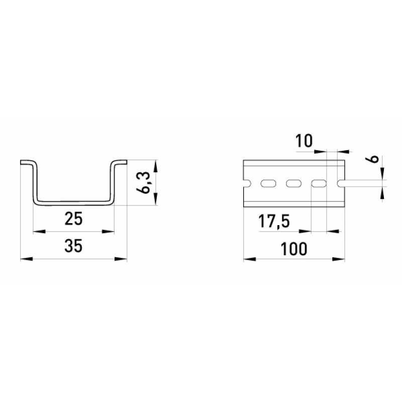 DIN-рейка e.din.stand.rail.101, 10 см