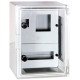 Корпус удароміцний з АБС-пластика e.plbox.300.400.165.1f.15m.tr, 300х400х165мм, IP65 з прозорими дверцятами, панеллю під 1 - фазний лічильник та 15 модулі