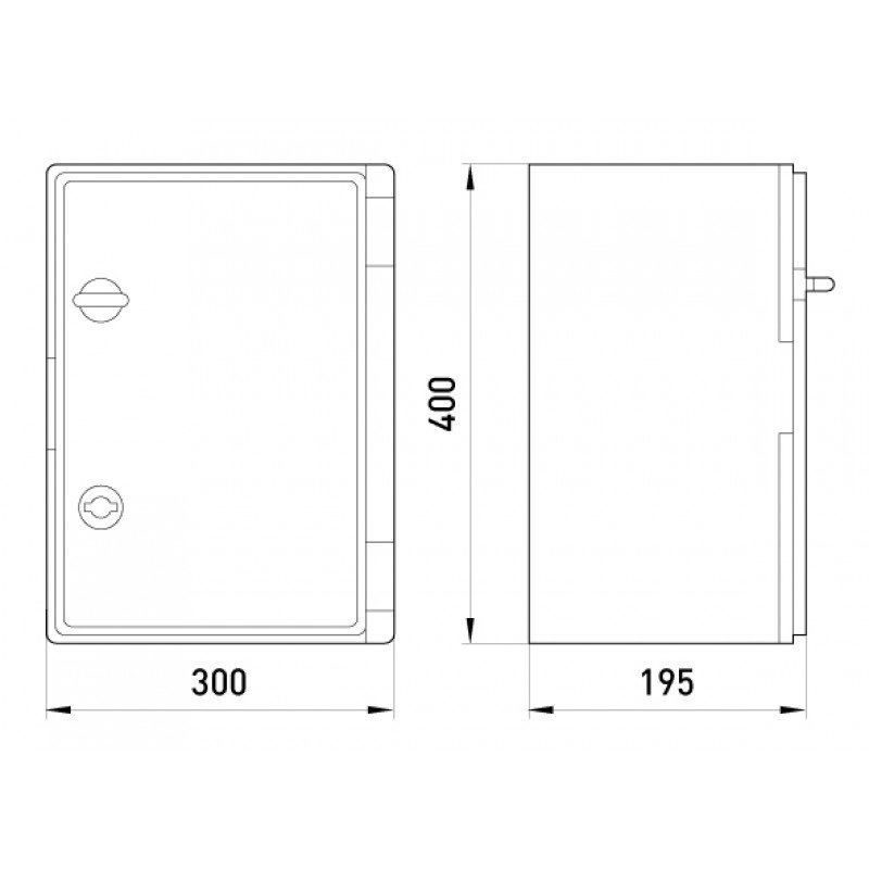 Корпус удароміцний з АБС-пластика e.plbox.300.400.195.tr, 300х400х195мм, IP65 з прозорими дверцятами