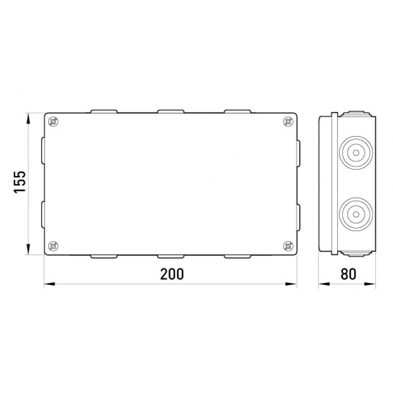 Розподільча коробка e.db.pro.200.155.80