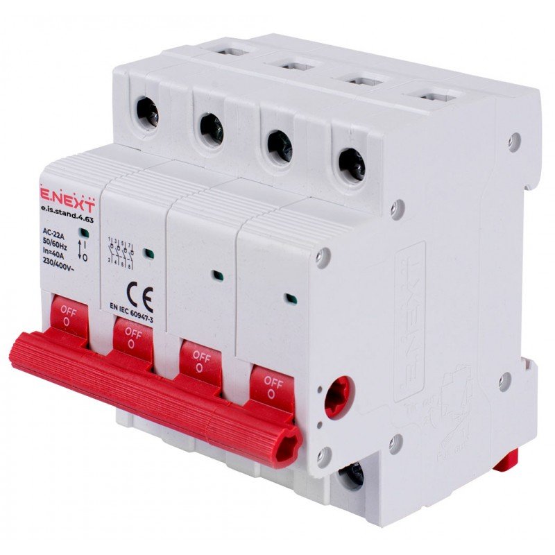 Вимикач навантаження на DIN-рейку e.is.stand.4.63, 4р, 63А
