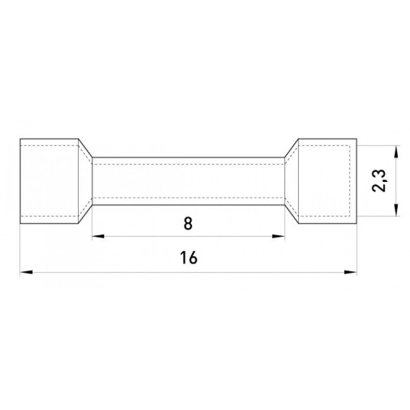 Гільза з'єднувальна ізольована e.splice.stand.rvt.2.red 1,5-2,5 кв.мм, червона