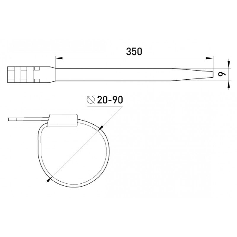 Кабельна стяжка e.ct.uv.350.9, 350х9мм стійка до ультрафіолету