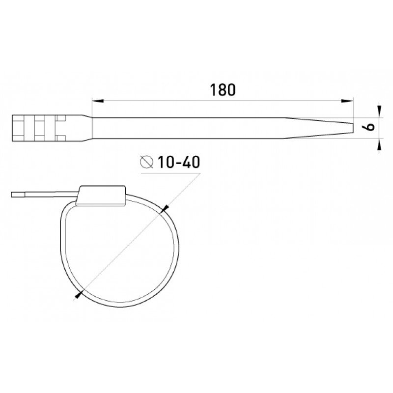 Кабельна стяжка e.ct.uv.180.6, 180х6мм стійка до ультрафіолету