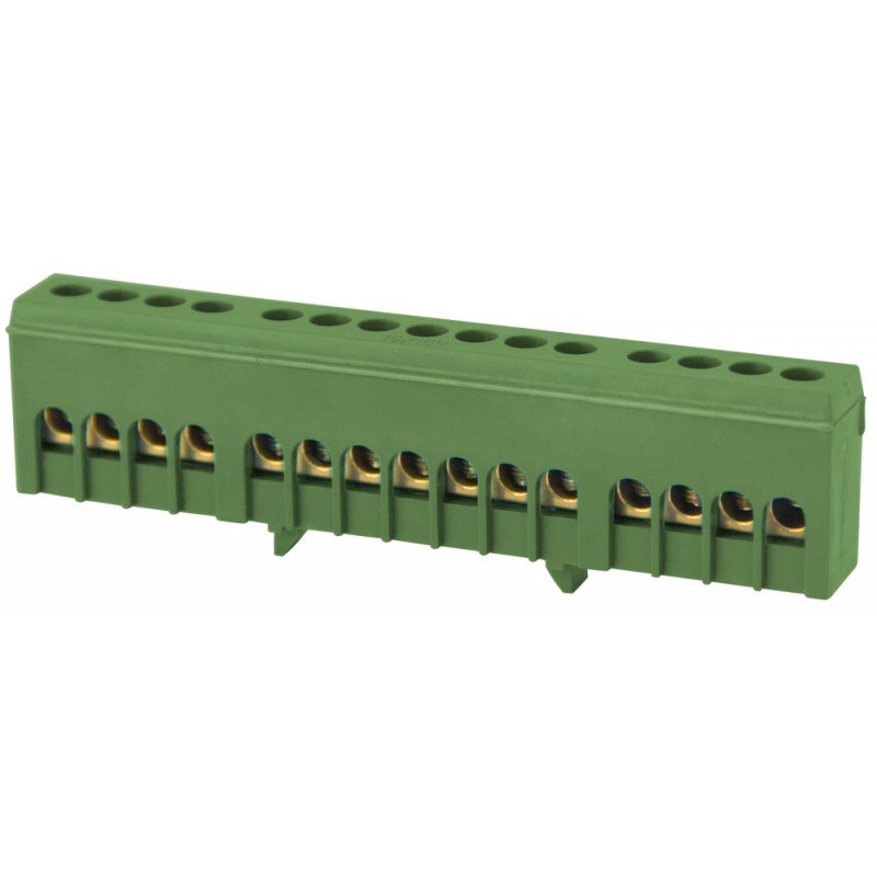 Шина нульова e.bsi.pro.1.15 на DIN-рейку в ізольованому корпусі зелена