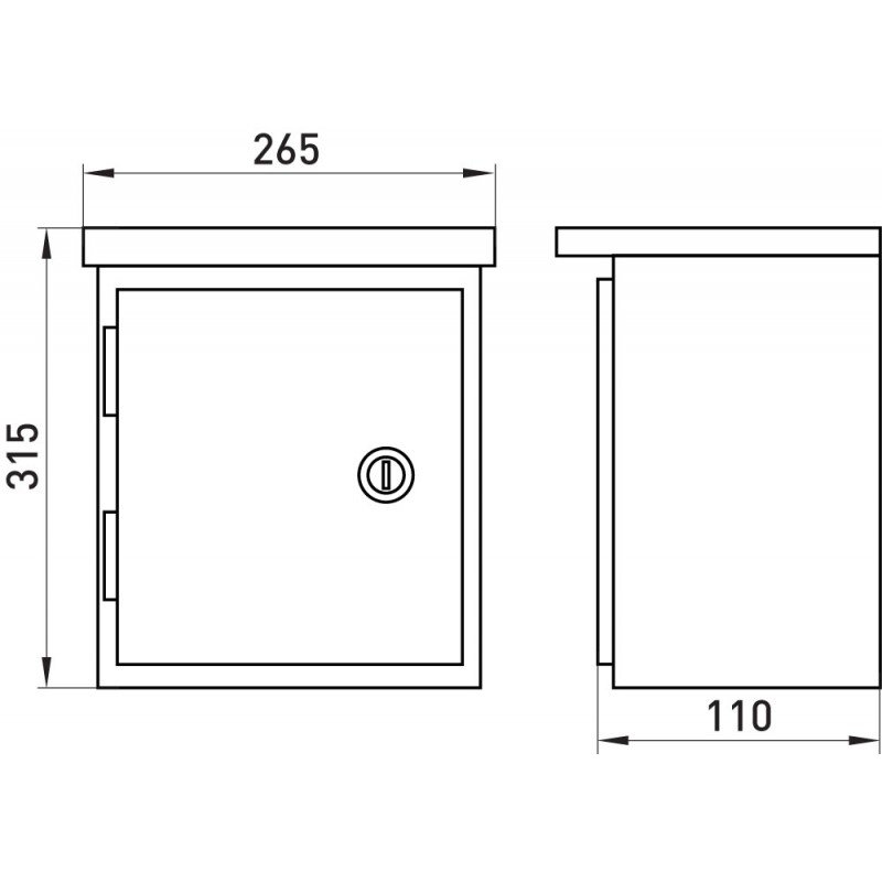 Корпус e.mbox.stand.n.24.z металевий, під 24мод., герметичний IP54, навісний, з замком