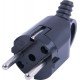 Вилка побутова e.plug.angle.006.16,з з/к, 16А, кутова, чорна, з ручкою