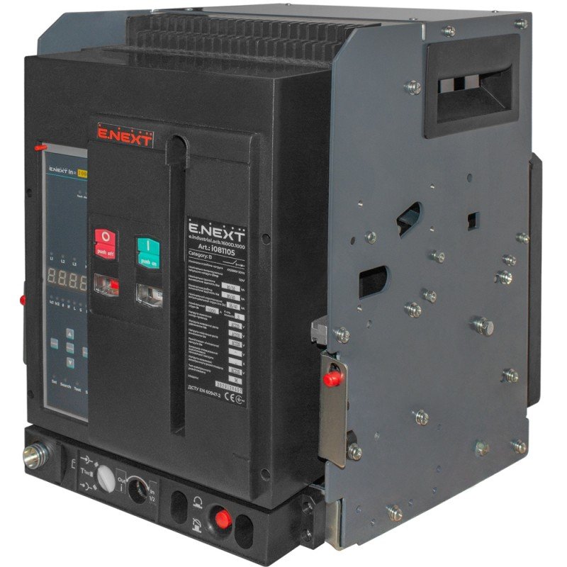 Повітряний автоматичний вимикач e.industrial.acb.3200D.3200, викатний, 0,4кВ, 3Р, електронний розчіплювач, мотор-привід та РН