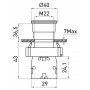 Кнопка "грибок" e.mb.bc42 без фіксації червона, 1NC