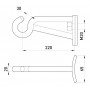 Кутовий гак e.angle.hook.pro.20.20.208, 208мм, М20