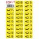 Самоклеюча наліпка "42В" e.sticker.voltage.42.2 (90х38мм) 26 шт/аркуш