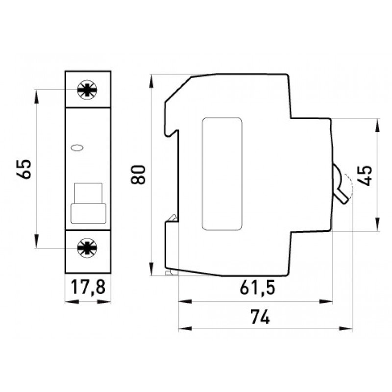 Модульний автоматичний вимикач e.mcb.stand.45.1.C1, 1р, 1А, C, 4,5 кА